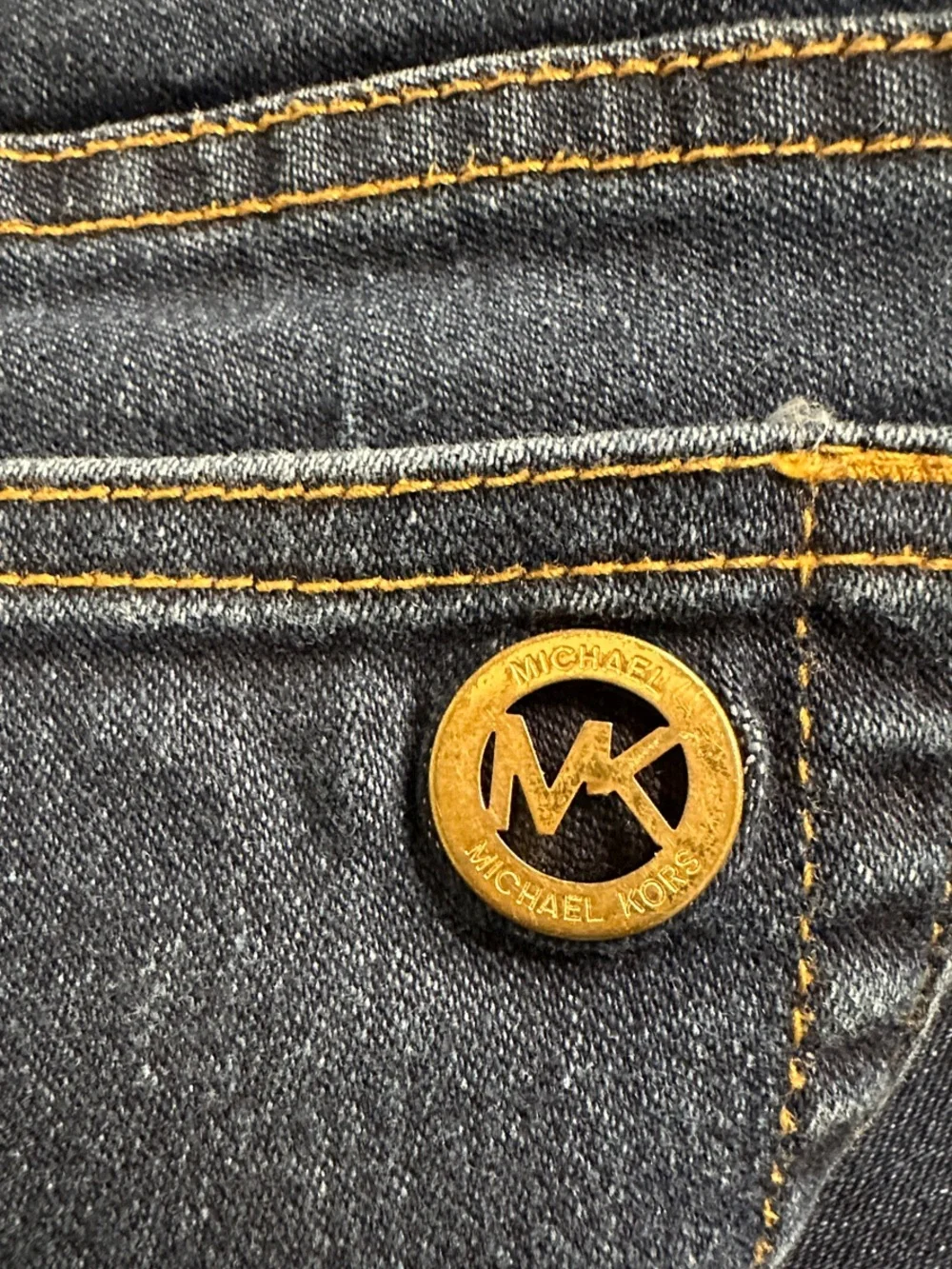 Michael Kors Dark Blue Skinny Jeans with Gold Trim